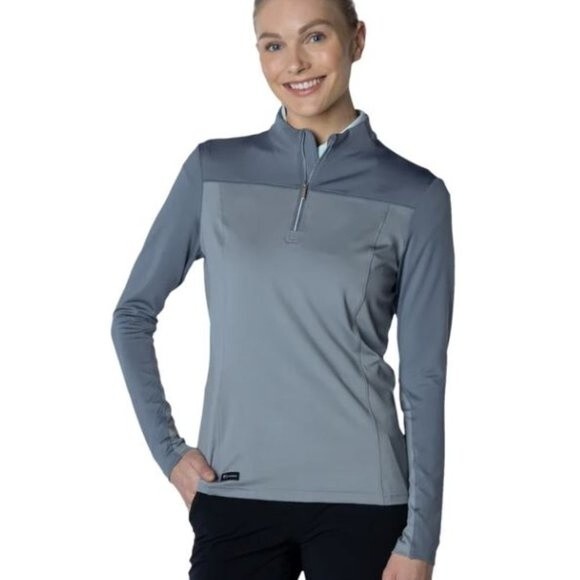 Levelwear Tops - NEW Levelwear Bayshore Active Midlayer Quarter Zip in Pebble Gray Size Small